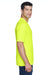 UltraClub 8420 Mens Cool & Dry Performance Moisture Wicking Short Sleeve Crewneck T-Shirt Bright Yellow Model Side