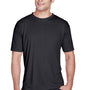 UltraClub Mens Cool & Dry Performance Moisture Wicking Short Sleeve Crewneck T-Shirt - Black