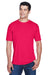 UltraClub 8420 Mens Cool & Dry Performance Moisture Wicking Short Sleeve Crewneck T-Shirt Red Model Front