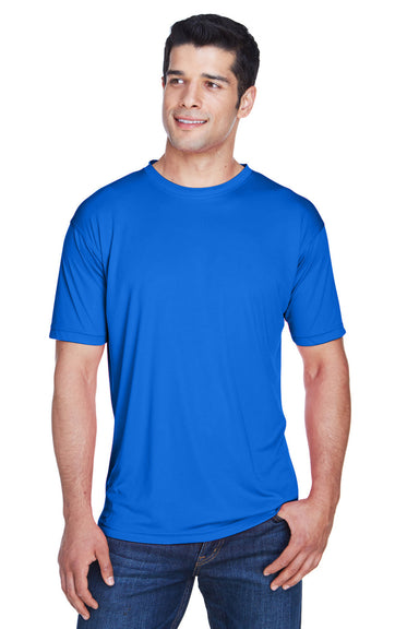 UltraClub 8420 Mens Cool & Dry Performance Moisture Wicking Short Sleeve Crewneck T-Shirt Royal Blue Model Front