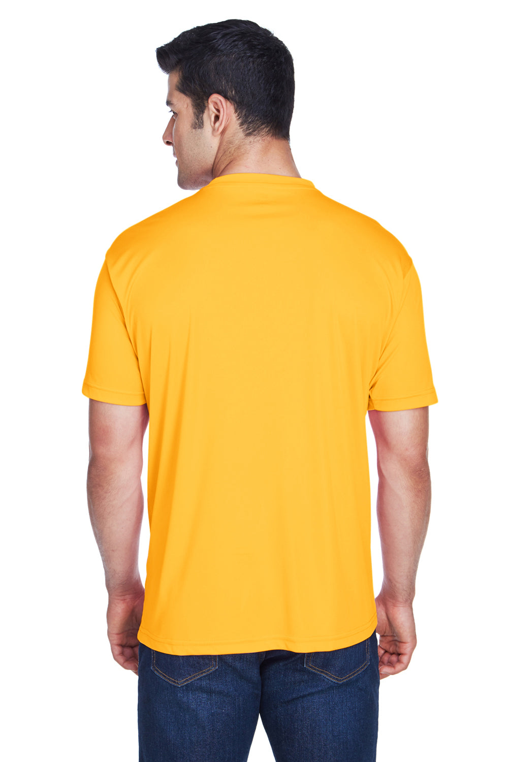 UltraClub 8420 Mens Cool & Dry Performance Moisture Wicking Short Sleeve Crewneck T-Shirt Gold Model Back