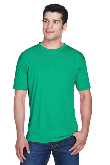 UltraClub 8420 Mens Cool & Dry Performance Moisture Wicking Short Sleeve Crewneck T-Shirt Kelly Green Model Front