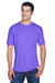 UltraClub 8420 Mens Cool & Dry Performance Moisture Wicking Short Sleeve Crewneck T-Shirt Purple Model Front