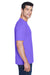 UltraClub 8420 Mens Cool & Dry Performance Moisture Wicking Short Sleeve Crewneck T-Shirt Purple Model Side