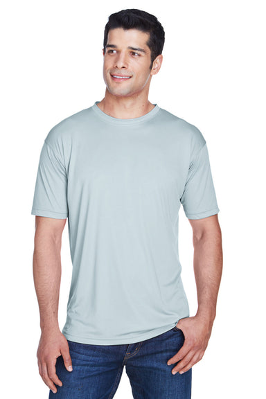 UltraClub 8420 Mens Cool & Dry Performance Moisture Wicking Short Sleeve Crewneck T-Shirt Grey Model Front