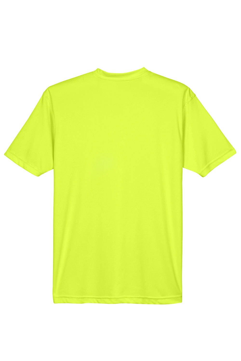 UltraClub 8420 Mens Cool & Dry Performance Moisture Wicking Short Sleeve Crewneck T-Shirt Bright Yellow Flat Back