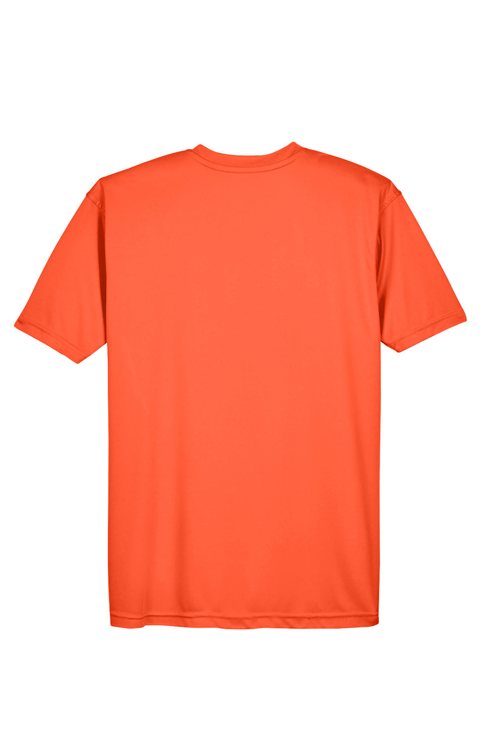 UltraClub 8420 Mens Cool & Dry Performance Moisture Wicking Short Sleeve Crewneck T-Shirt Orange Flat Back