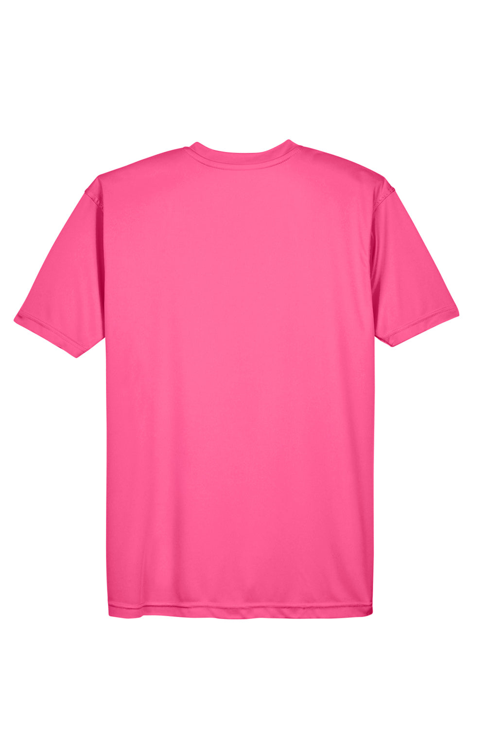 UltraClub 8420 Mens Cool & Dry Performance Moisture Wicking Short Sleeve Crewneck T-Shirt Heliconia Pink Flat Back