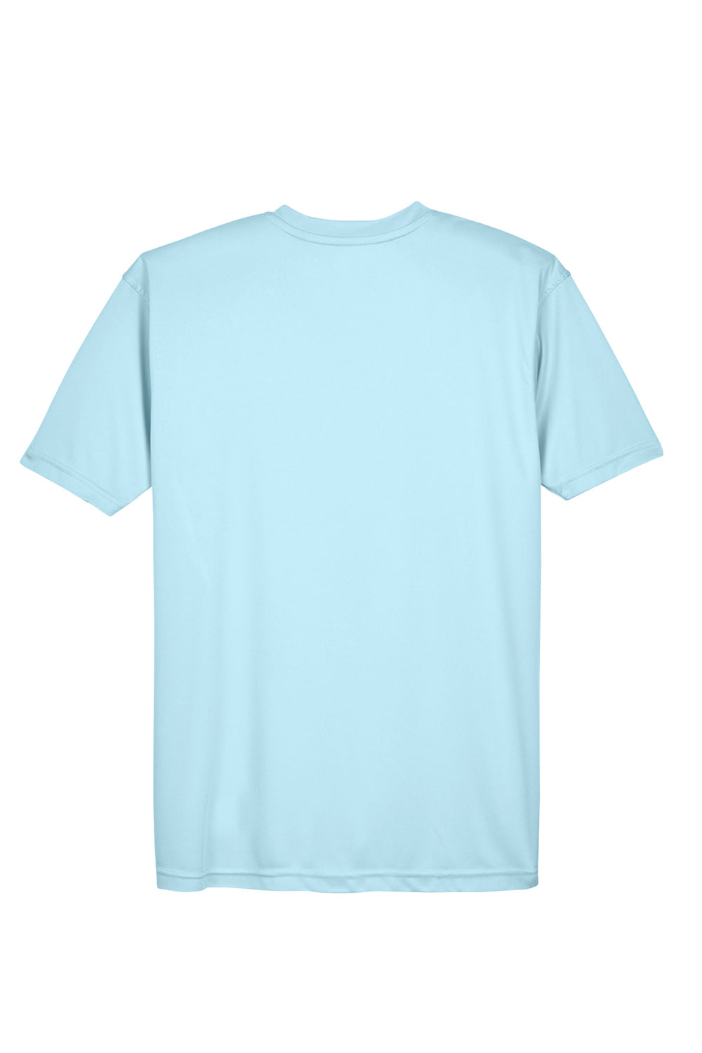 UltraClub 8420 Mens Cool & Dry Performance Moisture Wicking Short Sleeve Crewneck T-Shirt Ice Blue Flat Back