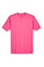 UltraClub 8420 Mens Cool & Dry Performance Moisture Wicking Short Sleeve Crewneck T-Shirt Heliconia Pink Flat Front