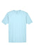 UltraClub 8420 Mens Cool & Dry Performance Moisture Wicking Short Sleeve Crewneck T-Shirt Ice Blue Flat Front