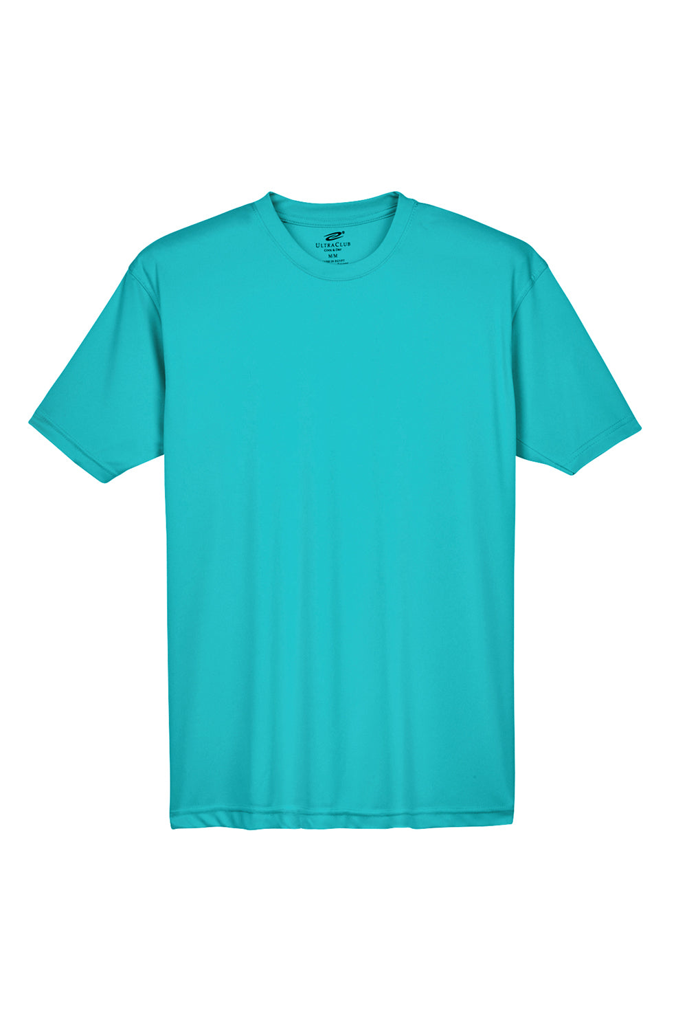 UltraClub 8420 Mens Cool & Dry Performance Moisture Wicking Short Sleeve Crewneck T-Shirt Jade Green Flat Front