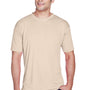 UltraClub Mens Cool & Dry Performance Moisture Wicking Short Sleeve Crewneck T-Shirt - Sand