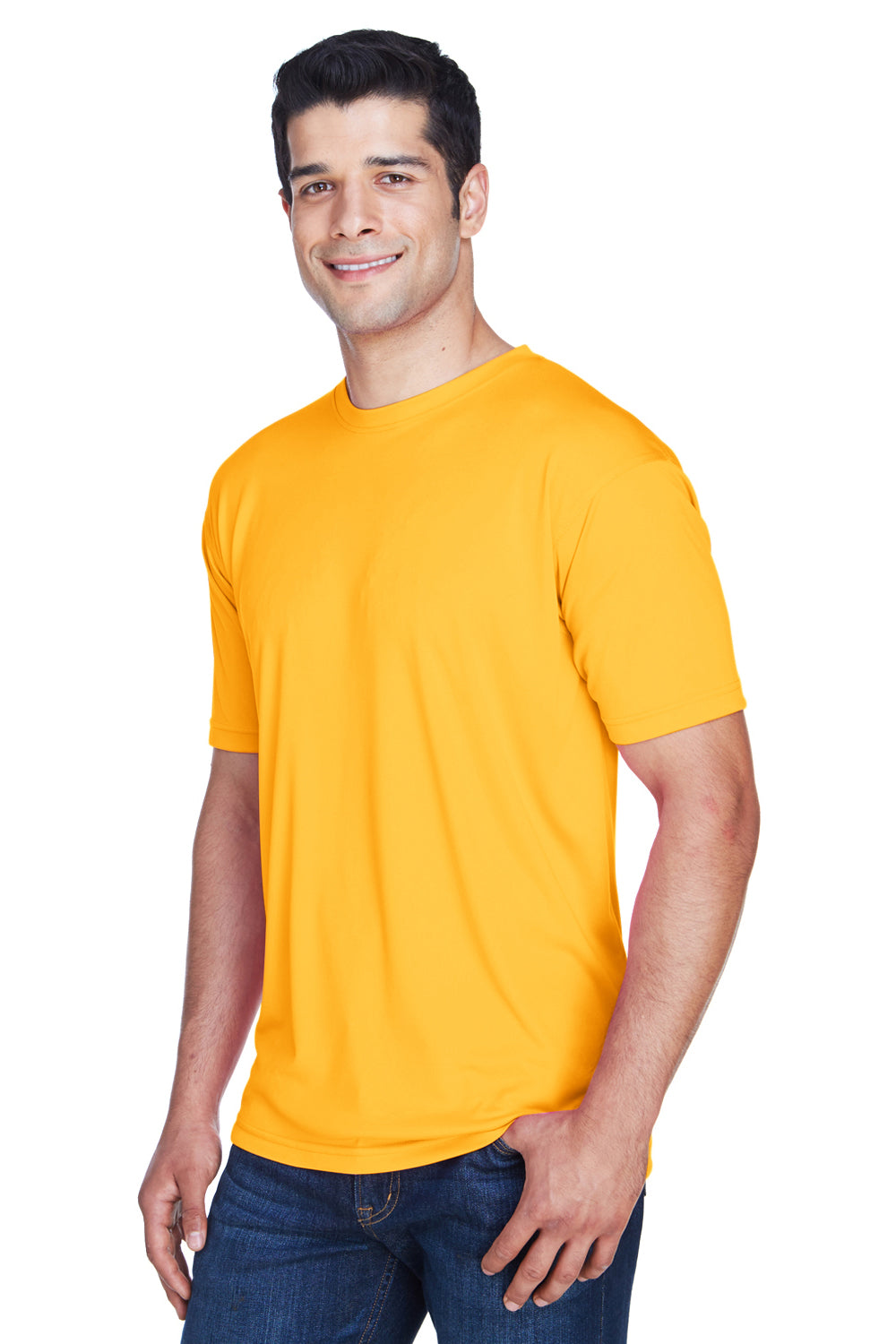 UltraClub 8420 Mens Cool & Dry Performance Moisture Wicking Short Sleeve Crewneck T-Shirt Gold Model 3q