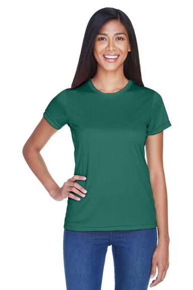 UltraClub 8420L Womens Cool & Dry Performance Moisture Wicking Short Sleeve Crewneck T-Shirt Forest Green Model Front