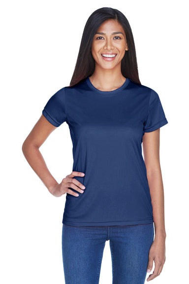 UltraClub 8420L Womens Cool & Dry Performance Moisture Wicking Short Sleeve Crewneck T-Shirt Navy Blue Model Front