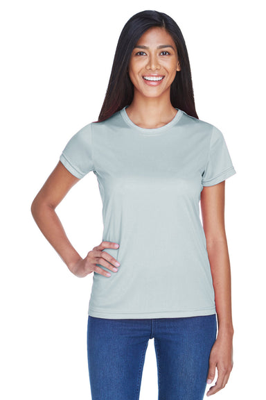 UltraClub 8420L Womens Cool & Dry Performance Moisture Wicking Short Sleeve Crewneck T-Shirt Grey Model Front