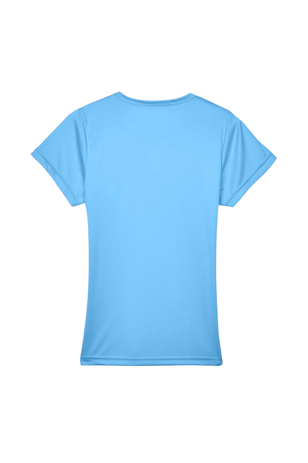 UltraClub 8420L Womens Cool & Dry Performance Moisture Wicking Short Sleeve Crewneck T-Shirt Columbia Blue Flat Back