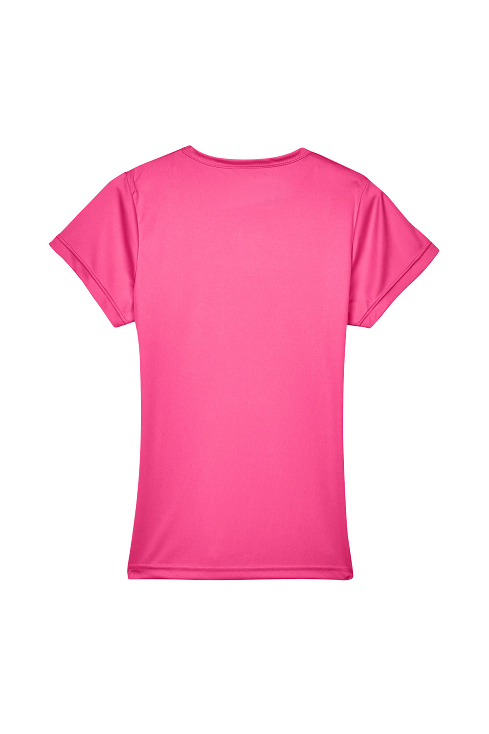 UltraClub 8420L Womens Cool & Dry Performance Moisture Wicking Short Sleeve Crewneck T-Shirt Heliconia Pink Flat Back