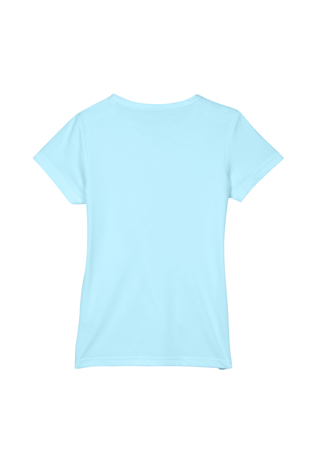 UltraClub 8420L Womens Cool & Dry Performance Moisture Wicking Short Sleeve Crewneck T-Shirt Ice Blue Flat Back