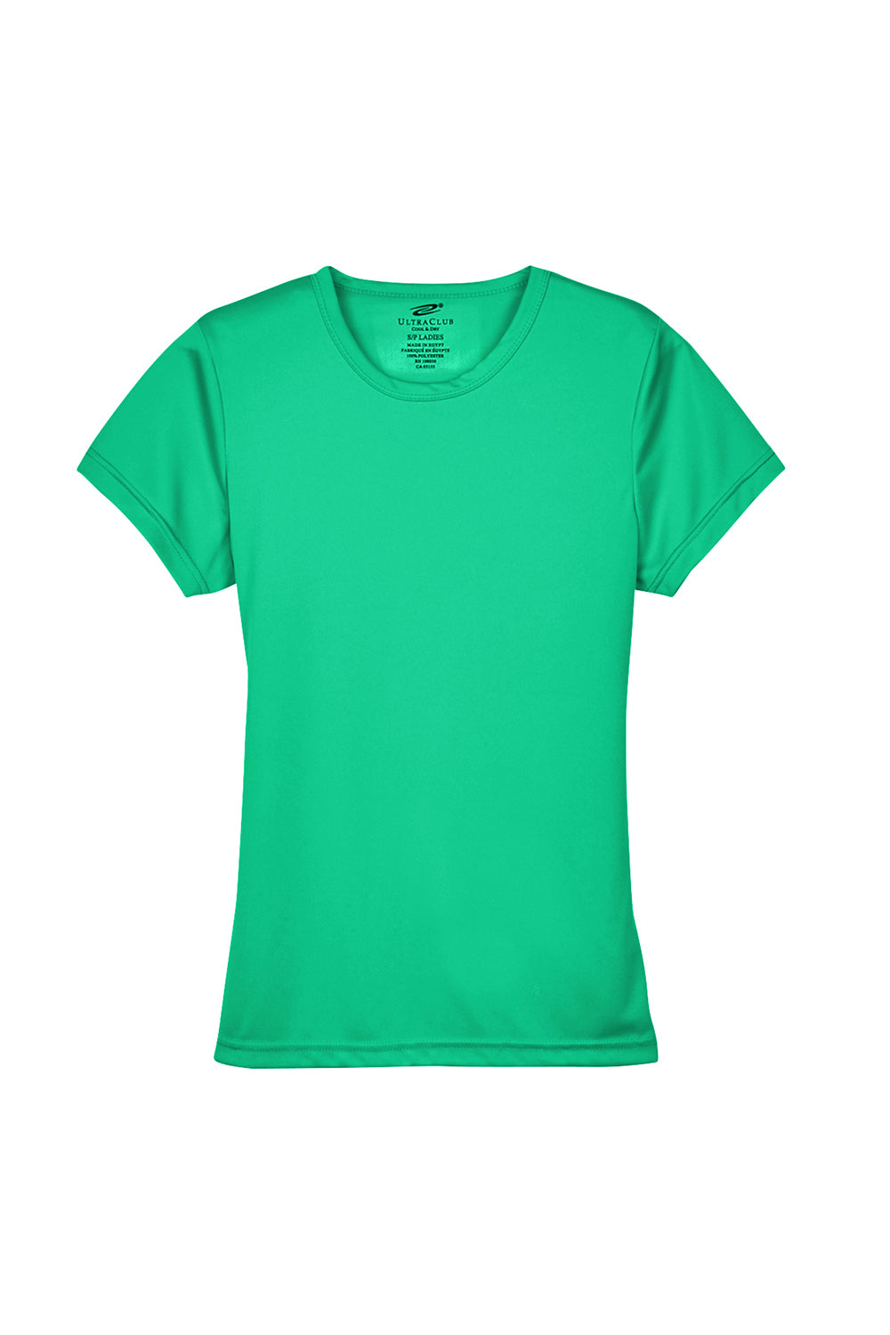 UltraClub 8420L Womens Cool & Dry Performance Moisture Wicking Short Sleeve Crewneck T-Shirt Kelly Green Flat Front