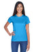 UltraClub 8420L Womens Cool & Dry Performance Moisture Wicking Short Sleeve Crewneck T-Shirt Sapphire Blue Model Front