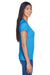 UltraClub 8420L Womens Cool & Dry Performance Moisture Wicking Short Sleeve Crewneck T-Shirt Sapphire Blue Model Side