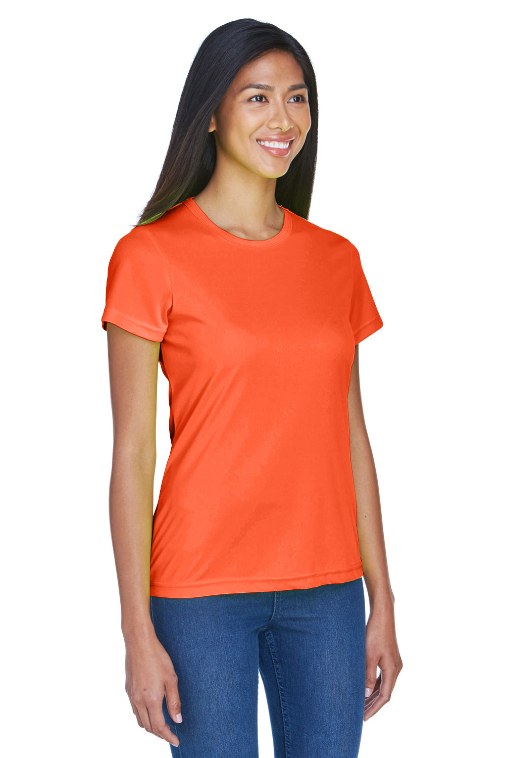 UltraClub 8420L Womens Cool & Dry Performance Moisture Wicking Short Sleeve Crewneck T-Shirt Orange Model 3q