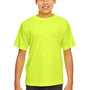 UltraClub Youth Cool & Dry Performance Moisture Wicking Short Sleeve Crewneck T-Shirt - Bright Yellow