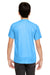 UltraClub 8420Y Youth Cool & Dry Performance Moisture Wicking Short Sleeve Crewneck T-Shirt Columbia Blue Model Back