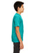 UltraClub 8420Y Youth Cool & Dry Performance Moisture Wicking Short Sleeve Crewneck T-Shirt Jade Green Model Side