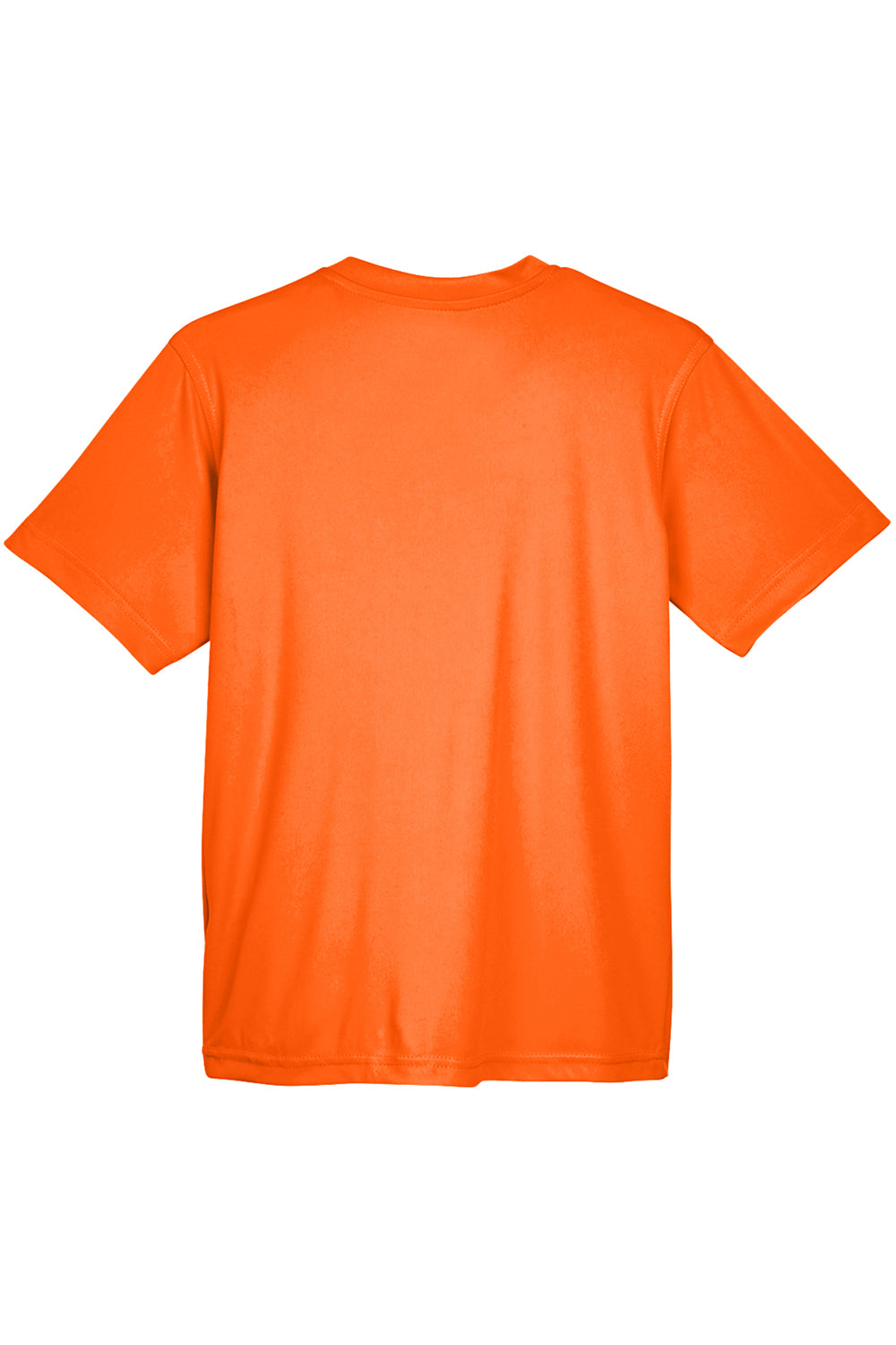 UltraClub 8420Y Youth Cool & Dry Performance Moisture Wicking Short Sleeve Crewneck T-Shirt Bright Orange Flat Back