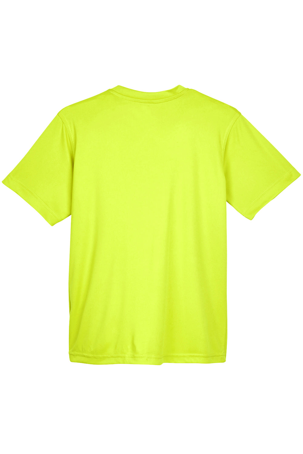 UltraClub 8420Y Youth Cool & Dry Performance Moisture Wicking Short Sleeve Crewneck T-Shirt Bright Yellow Flat Back