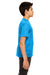 UltraClub 8420Y Youth Cool & Dry Performance Moisture Wicking Short Sleeve Crewneck T-Shirt Sapphire Blue Model Side