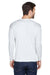 UltraClub 8422 Mens Cool & Dry Performance Moisture Wicking Long Sleeve Crewneck T-Shirt White Model Back