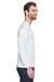 UltraClub 8422 Mens Cool & Dry Performance Moisture Wicking Long Sleeve Crewneck T-Shirt White Model Side