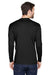 UltraClub 8422 Mens Cool & Dry Performance Moisture Wicking Long Sleeve Crewneck T-Shirt Black Model Back