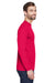 UltraClub 8422 Mens Cool & Dry Performance Moisture Wicking Long Sleeve Crewneck T-Shirt Red Model Side