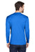 UltraClub 8422 Mens Cool & Dry Performance Moisture Wicking Long Sleeve Crewneck T-Shirt Royal Blue Model Back