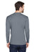 UltraClub 8422 Mens Cool & Dry Performance Moisture Wicking Long Sleeve Crewneck T-Shirt Charcoal Grey Model Back