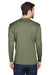 UltraClub 8422 Mens Cool & Dry Performance Moisture Wicking Long Sleeve Crewneck T-Shirt Military Green Model Back