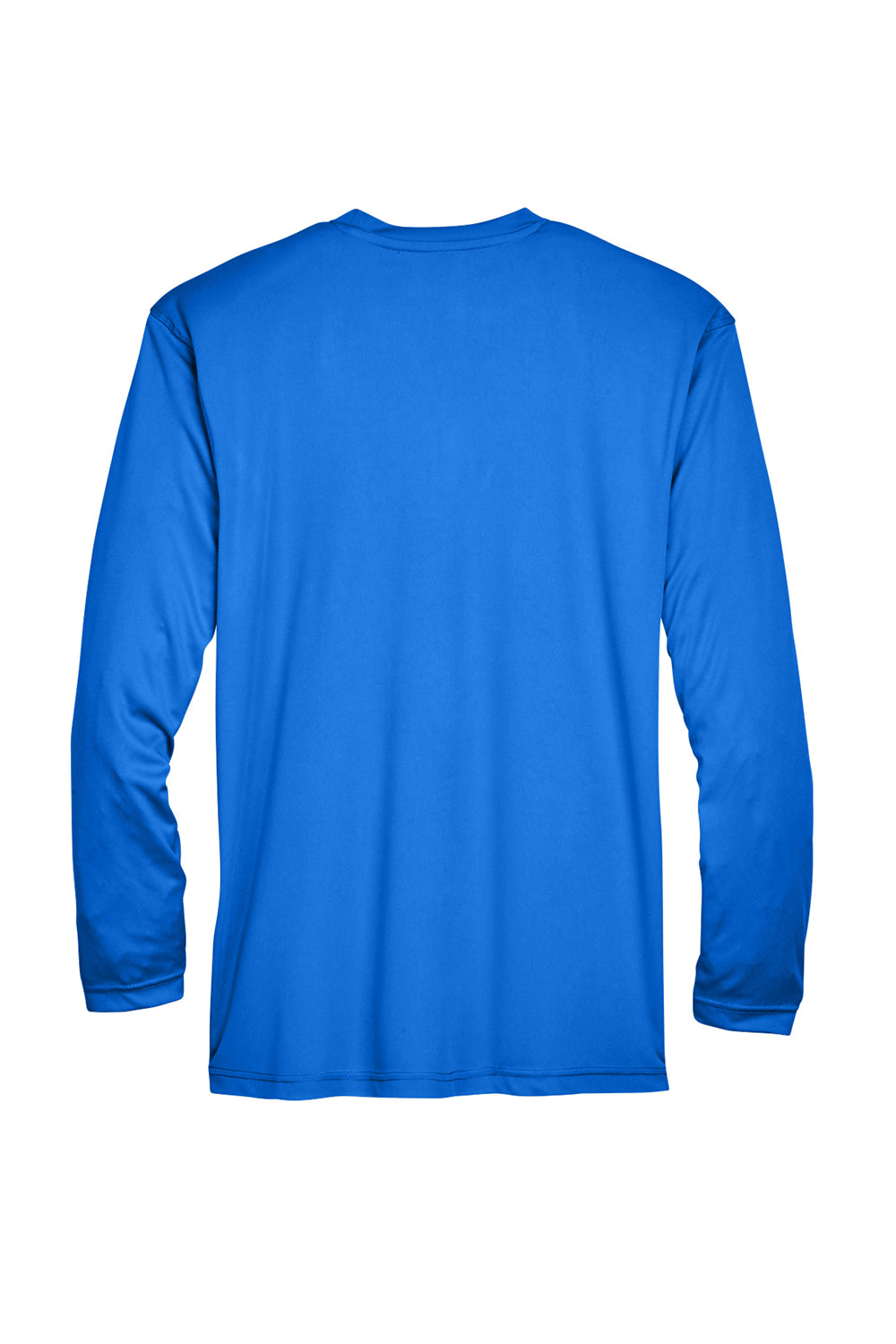 UltraClub 8422 Mens Cool & Dry Performance Moisture Wicking Long Sleeve Crewneck T-Shirt Royal Blue Flat Back