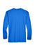 UltraClub 8422 Mens Cool & Dry Performance Moisture Wicking Long Sleeve Crewneck T-Shirt Royal Blue Flat Back