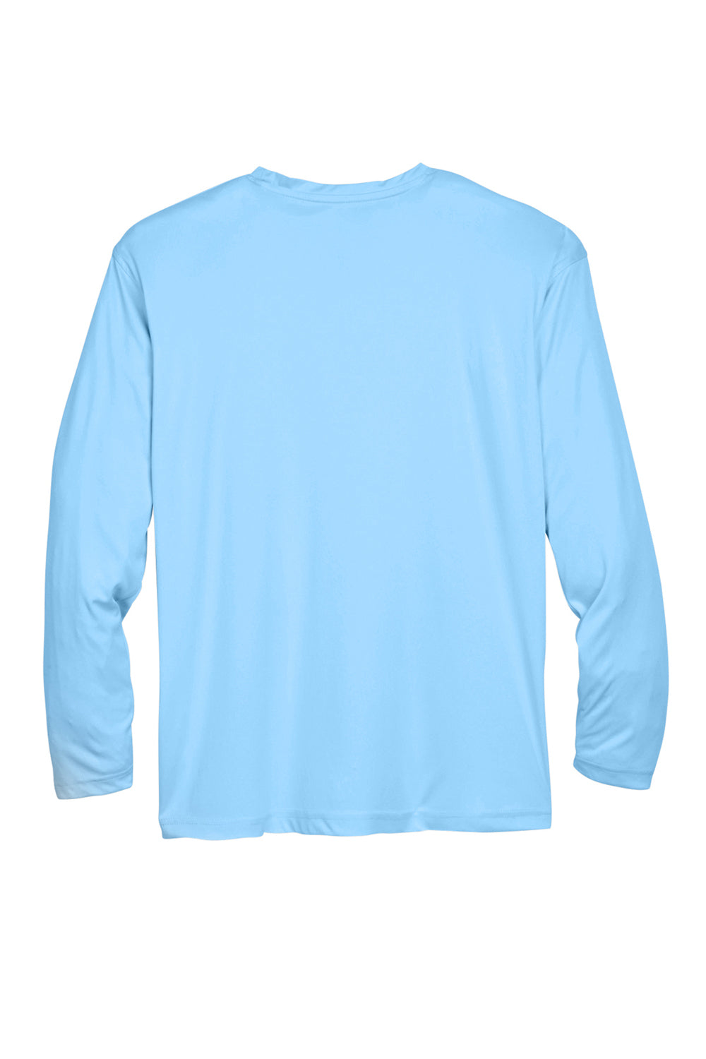 UltraClub 8422 Mens Cool & Dry Performance Moisture Wicking Long Sleeve Crewneck T-Shirt Columbia Blue Flat Back