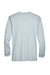 UltraClub 8422 Mens Cool & Dry Performance Moisture Wicking Long Sleeve Crewneck T-Shirt Grey Flat Back