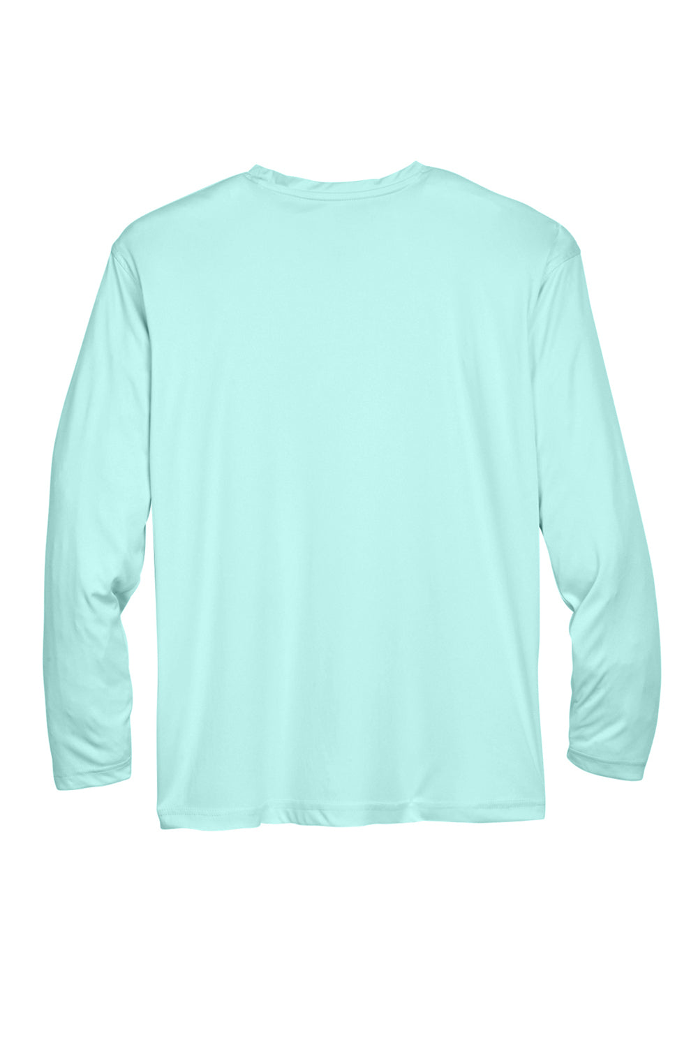 UltraClub 8422 Mens Cool & Dry Performance Moisture Wicking Long Sleeve Crewneck T-Shirt Sea Frost Green Flat Back