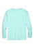 UltraClub 8422 Mens Cool & Dry Performance Moisture Wicking Long Sleeve Crewneck T-Shirt Sea Frost Green Flat Back