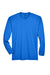 UltraClub 8422 Mens Cool & Dry Performance Moisture Wicking Long Sleeve Crewneck T-Shirt Royal Blue Flat Front