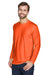 UltraClub 8422 Mens Cool & Dry Performance Moisture Wicking Long Sleeve Crewneck T-Shirt Bright Orange Model 3q