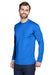 UltraClub 8422 Mens Cool & Dry Performance Moisture Wicking Long Sleeve Crewneck T-Shirt Royal Blue Model 3q